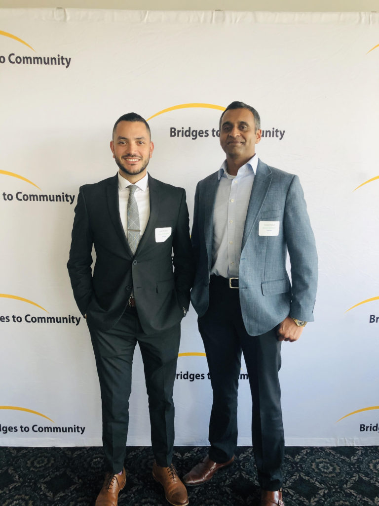 Juan Robles and Satish Alluri at the Raise the Roof fundraiser for Bridges to Community