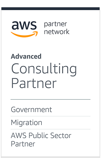 AWS Advanced Consulting Partner Badge- Government and Migration Competencies, AWS Public Sector Partner