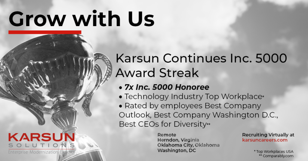 Karsun Continues Inc. 5000 Streak award image